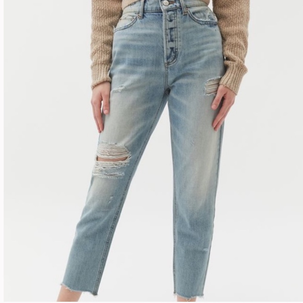 BDG High-Waisted Light Wash Slim Straight Jean